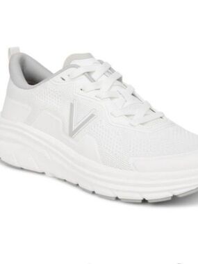 Vionic Men's Walk Max Lace-Up Sneakers - White with Gray Accents size 8 EUC